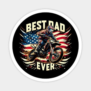 Best dad ever-Motocross Dirt Bike american military camouflage flag fathres day 4th of july gift Magnet